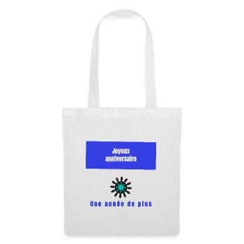 JOYEUX ANNIVERSAIRE. HAPPY BIRTHDAY. ANNIVERSAIRE. - Sac en tissu - blanc - Devant