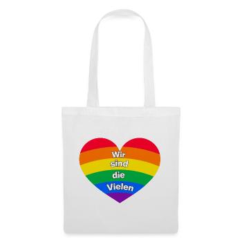 WIR SIND DIE VIELEN, DEMOKRATIE, PRIDE, LGBTQ+ - Stoffbeutel - Weiß - Vorne