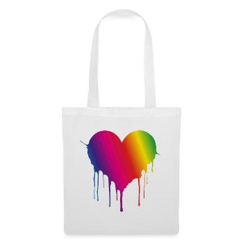 Rainbow Drip Heart - Tote Bag - white - Front