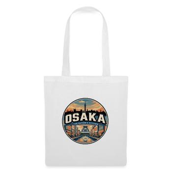 Retro Osaka Dotonbori Travel Badge - Tote Bag - white - Front