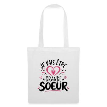 Grande-Soeur Humour Annonce Grossesse - Sac en tissu - blanc - Devant
