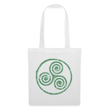 Keltisches Spiralemblem - Stoffbeutel - Weiß - Vorne