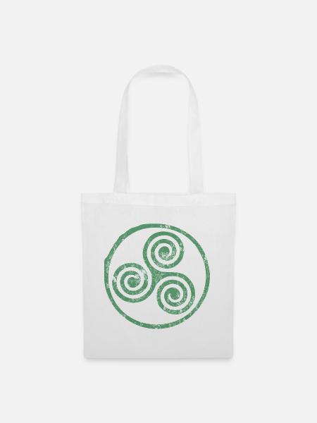 Keltisches Spiralemblem - Stoffbeutel - Weiß