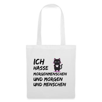 ICH HASSE MORGENMENSCHEN UND MORGEN UND MENSCHEN - Stoffbeutel - Weiß - Vorne