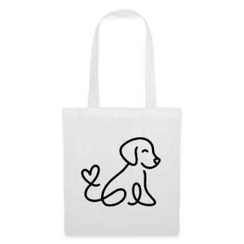 Cute dog with heart on tail - Tote Bag - white - Front