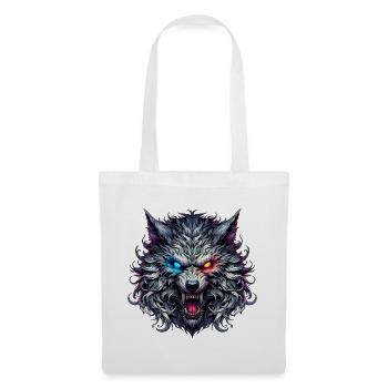 Neon-Doppeläugiger Wolf - Stoffbeutel - Weiß - Vorne