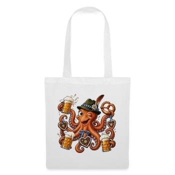 Octopus with beer, pretzel and gingerbread hearts - Tote Bag - white - Front