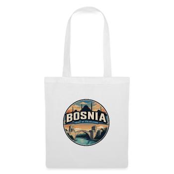 Retro Bosnia Mostar Stari Höchstabzeichen - Stoffbeutel - Weiß - Vorne