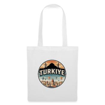 Retro Turkiye Cappadocia Balloons Badge - Tote Bag - white - Front