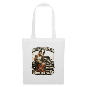 Rockabilly Double Bass Classic Car - Built For Speed - Tote Bag - white - Front