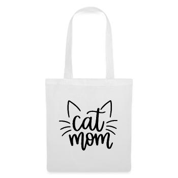 Cat Mom Cat Motif with Whiskers - Tote Bag - white - Front