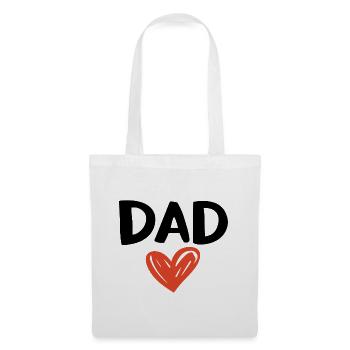 Hand‑Drawn Heart – Love You Dad - Tote Bag - white - Front