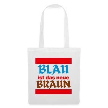 BLAU IST DAS NEUE BRAUN, NO AFD, NIE WIEDER, JETZT - Stoffbeutel - Weiß - Vorne