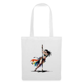 Pole Dance Kunst Skizze - Leidenschaft & Farbe - Stoffbeutel - Weiß - Vorne