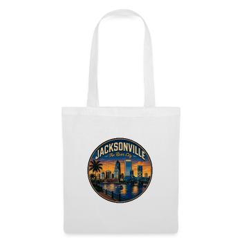 Jacksonville Das River City Vintage-Palmenabzeichen - Stoffbeutel - Weiß - Vorne