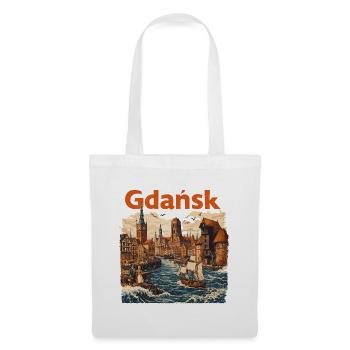 Gdańsk 1800: Historische Danzig Grafik - Stoffbeutel - Weiß - Vorne