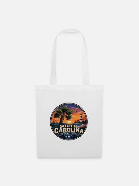 South Carolina Palmetto State Retro Beach Abzeichen - Stoffbeutel - Weiß