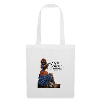 Choose Happiness: Cozy Blue Moment - Stoffbeutel - Weiß - Vorne