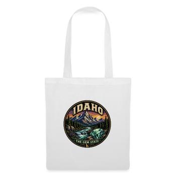 Idaho Das Gem State Retro Mountain Emerald Abzeichen - Stoffbeutel - Weiß - Vorne