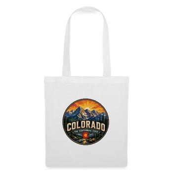 Colorado Centennial State Retro Mountain Abzeichen - Stoffbeutel - Weiß - Vorne