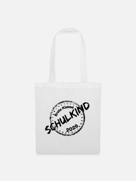 SCHULKIND 2026, EINSCHULUNG, ERSTKLÄSSLER GESCHENK - Stoffbeutel - Weiß