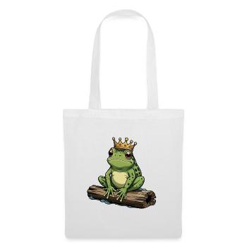 Froschkönig mit Krone - Stoffbeutel - Weiß - Vorne