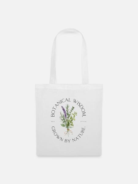 Kräuterliebe – Botanisch, Naturnah, Garten - Stoffbeutel - Weiß