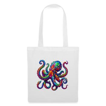 Lebhafter Neon-Oktopus-Ausbruch - Stoffbeutel - Weiß - Vorne