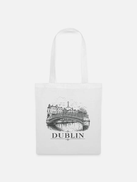 Dublin Ireland Vintage-Skizzenkunst - Stoffbeutel - Weiß