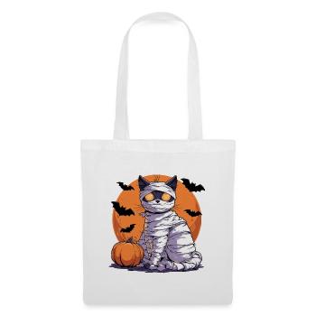 Halloween Mumienkatze  - Stoffbeutel - Weiß - Vorne