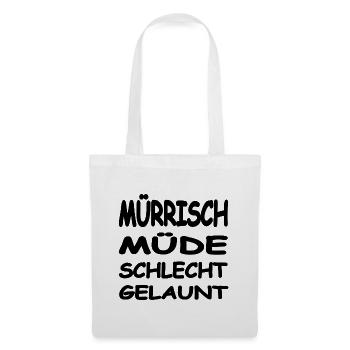 Müde - Stoffbeutel - Weiß - Vorne