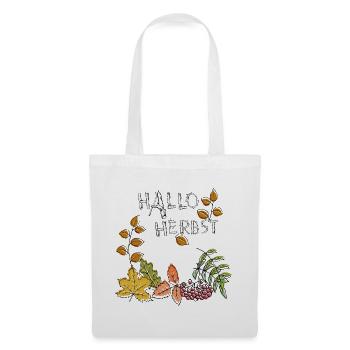 Hallo Herbst - Stoffbeutel - Weiß - Vorne