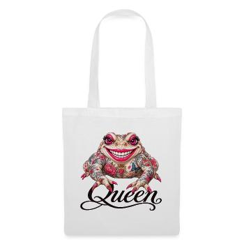 Queen-Tattoofrosch  - Stoffbeutel - Weiß - Vorne
