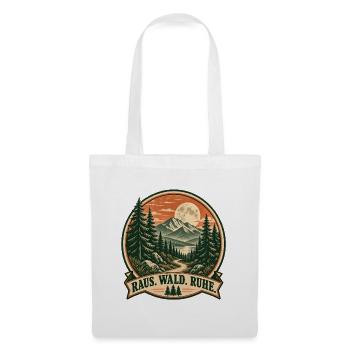 Raus Wald Ruhe Vintage Naturmotiv - Stoffbeutel - Weiß - Vorne