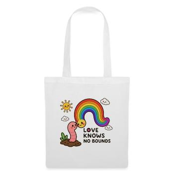 Love Knows No Bounds – Regenbogen & Wurm - Stoffbeutel - Weiß - Vorne