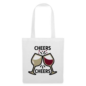 Cheers Weinglaeser Logo - Stoffbeutel - Weiß - Vorne