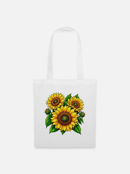 Sonnenblumen Pracht - Stoffbeutel - Weiß