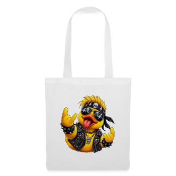 Punk Ente Lederjacke - Stoffbeutel - Weiß - Vorne