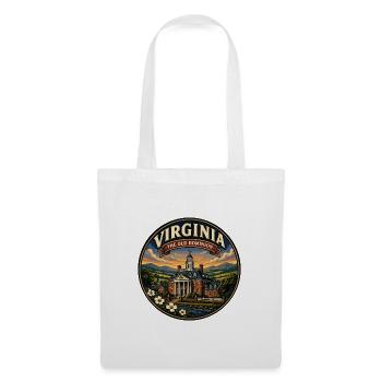 Virginia Old Dominion Retro Capitol Mansion-Abzeichen - Stoffbeutel - Weiß - Vorne