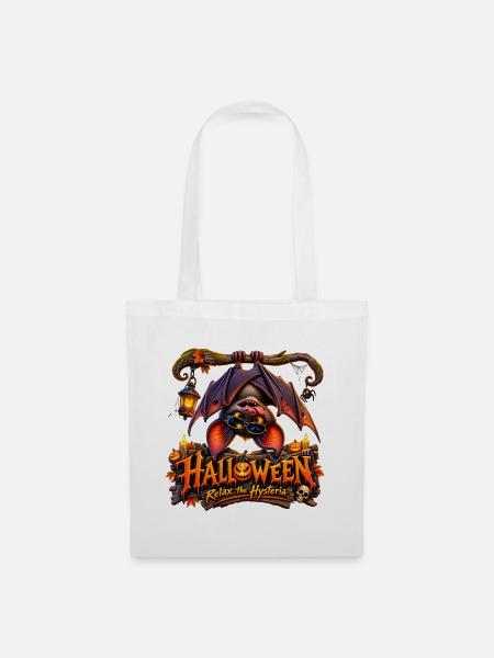 Lustige Halloween-Fledermaus - Stoffbeutel - Weiß