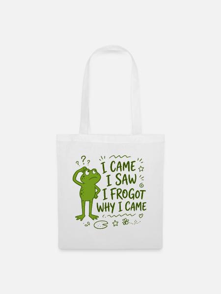 Frosch - I came I saw I frogot why I came - Stoffbeutel - Weiß