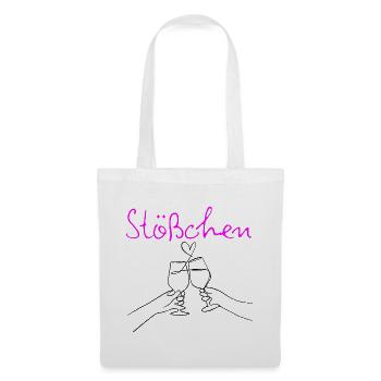STÖßCHEN, PARTY, GESELLIGKEIT, DAYDRINKING 🥂🥂🥂 - Stoffbeutel - Weiß - Vorne