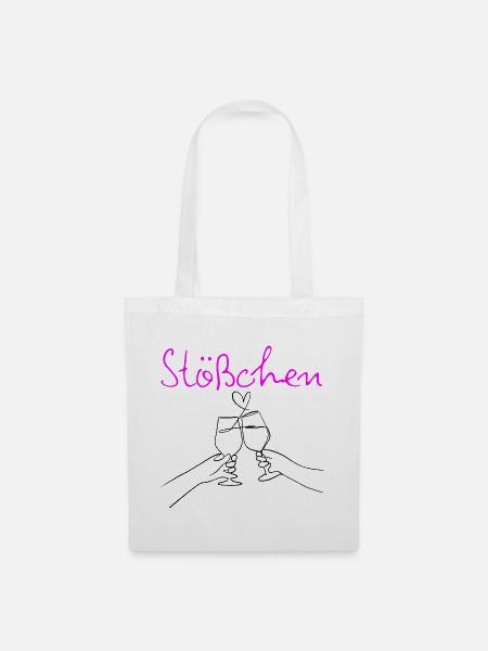 STÖßCHEN, PARTY, GESELLIGKEIT, DAYDRINKING 🥂🥂🥂 - Stoffbeutel - Weiß