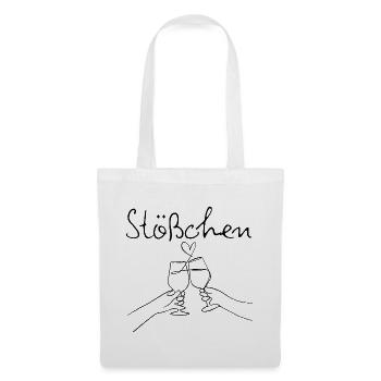 STÖßCHEN, PARTY, GESELLIGKEIT, DAYDRINKING 🥂🥂🥂 - Stoffbeutel - Weiß - Vorne