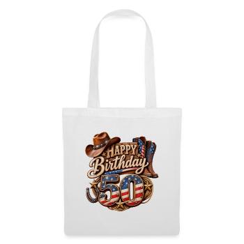 50. Geburtstag Western USA-Edition - Stoffbeutel - Weiß - Vorne