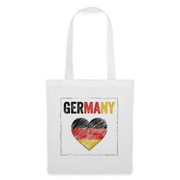 Deutschland Flagge Feiertag Deutschland Herz Deutsche Flagge - Stoffbeutel - Weiß - Vorne