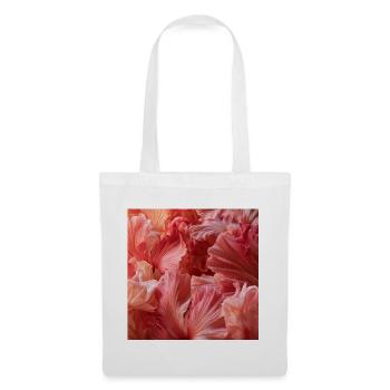 Intensive rosa Seidenblüten - Stoffbeutel - Weiß - Vorne