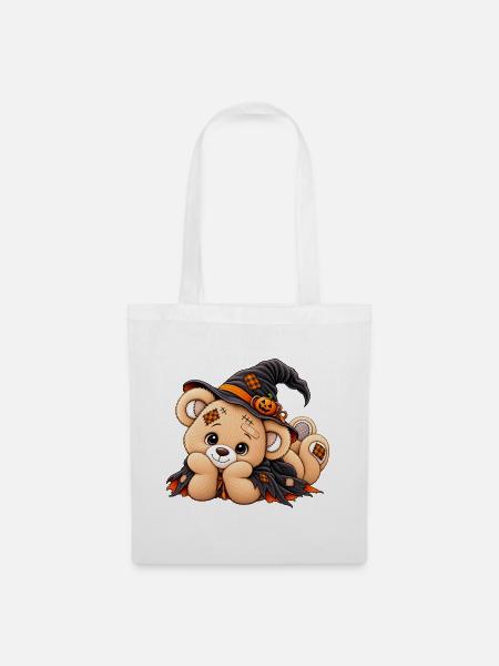 Halloween Teddy - Stoffbeutel - Weiß