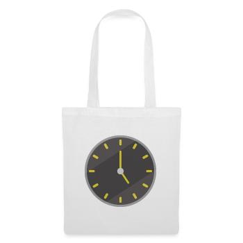 Uhr - Stoffbeutel - Weiß - Vorne