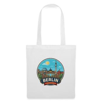Berlin, Deutschland, Brandenburger Tor Reiseabzeichen - Stoffbeutel - Weiß - Vorne